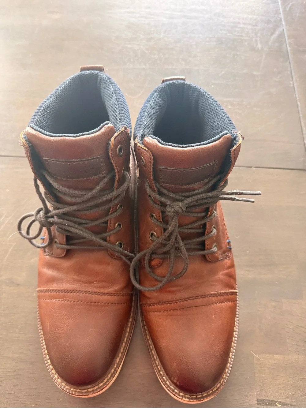 Sonoma Brown Leather Lace-Up Work Boots